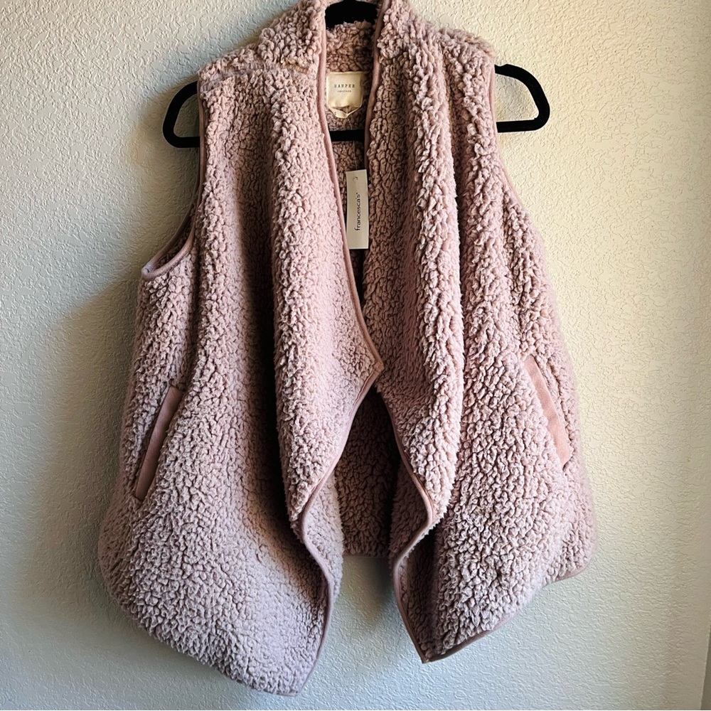 Francesca Harper Heritage Pink Fur Faux Vest S Small